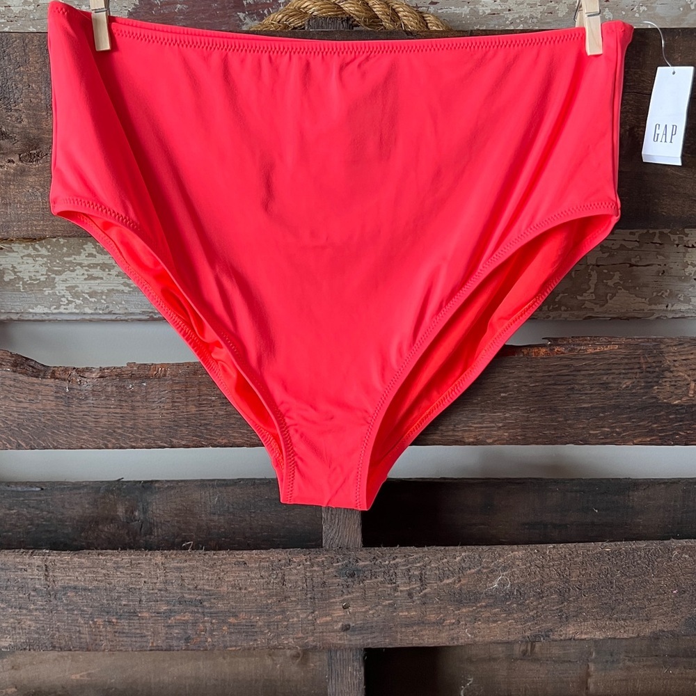 🟠NWT GAP High Waist Swimsuit Bottom in Red Hot Lava - XL